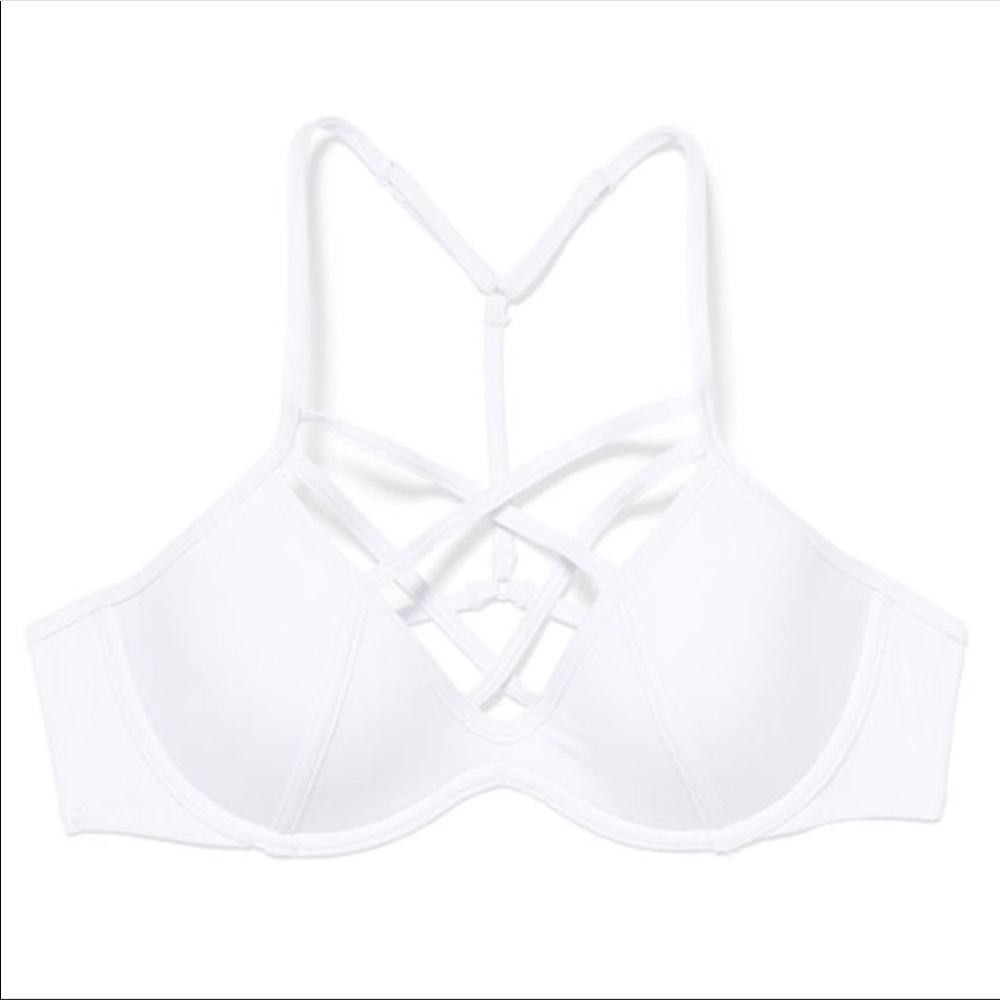 PINK Strappy Front T-Back Bikini Top